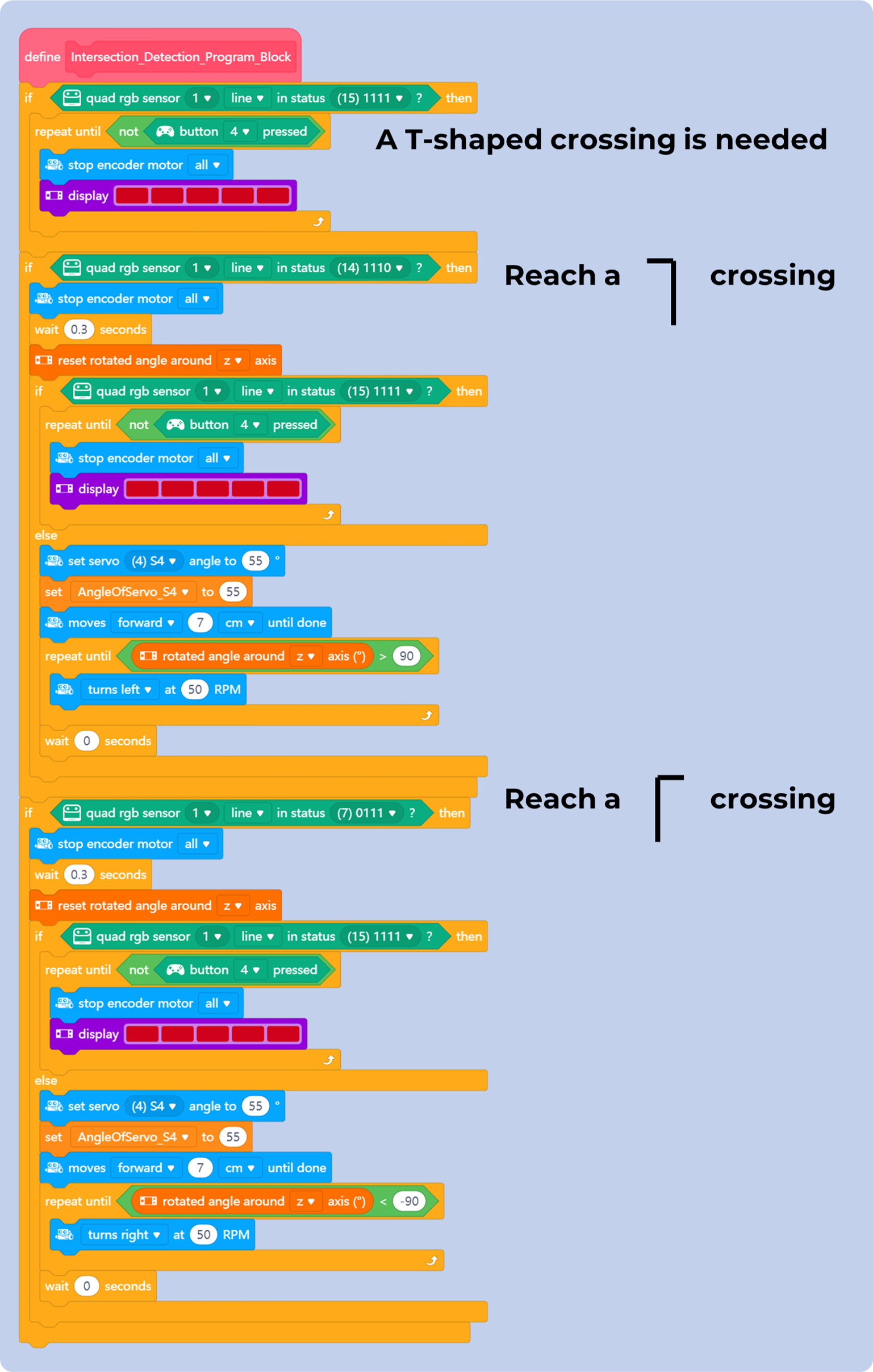 mBlock tutorials: Line following program